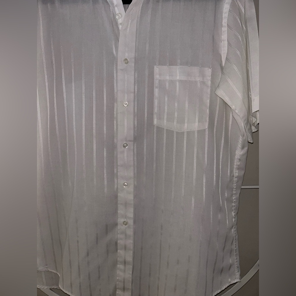 Christian Dior Monsieur Men’s White Dress Shirt with Subtle Stripe - Picture 3 of 11